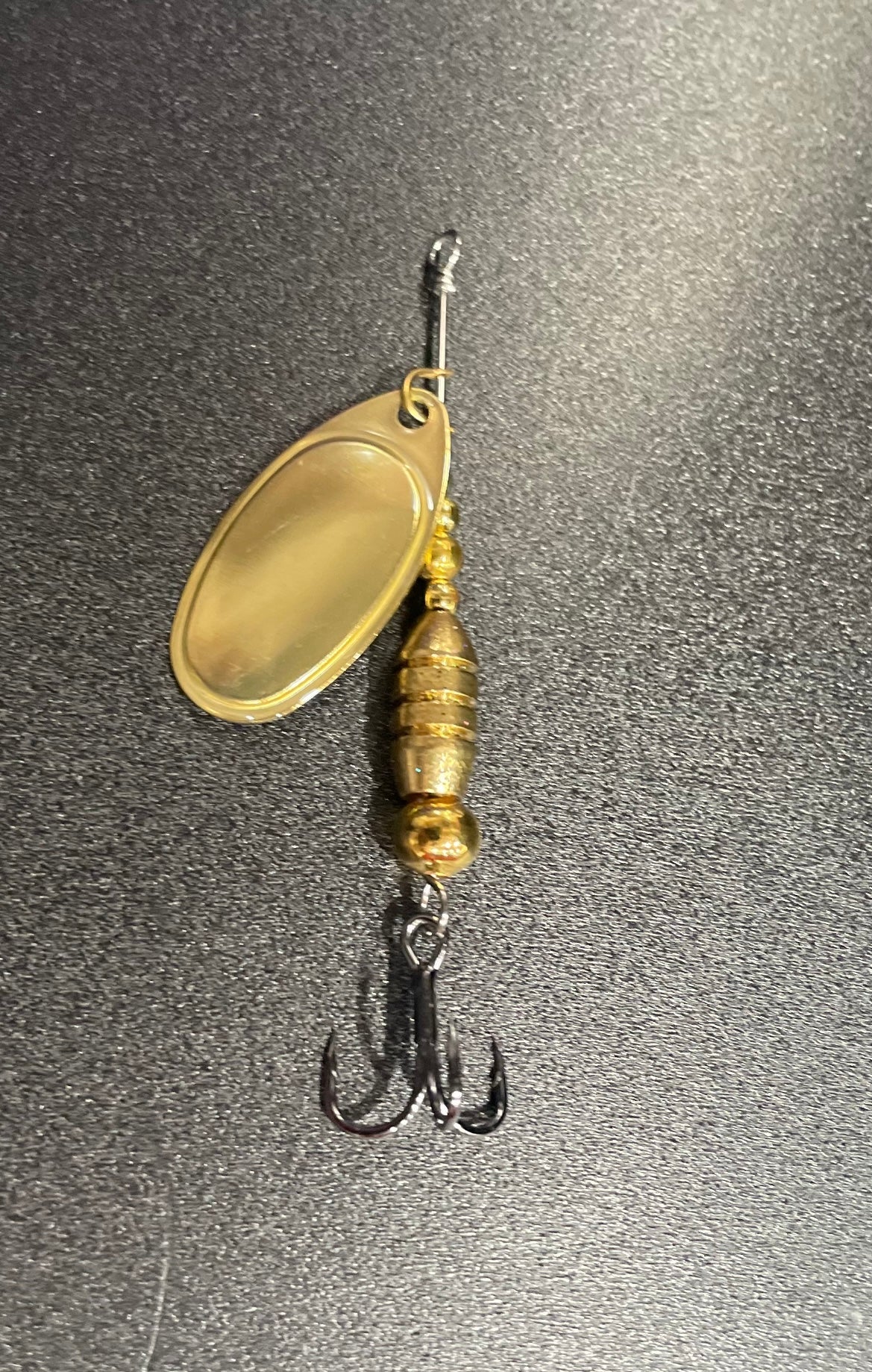 Gold inline Spinner comes in sizes, 2, 3 & 4