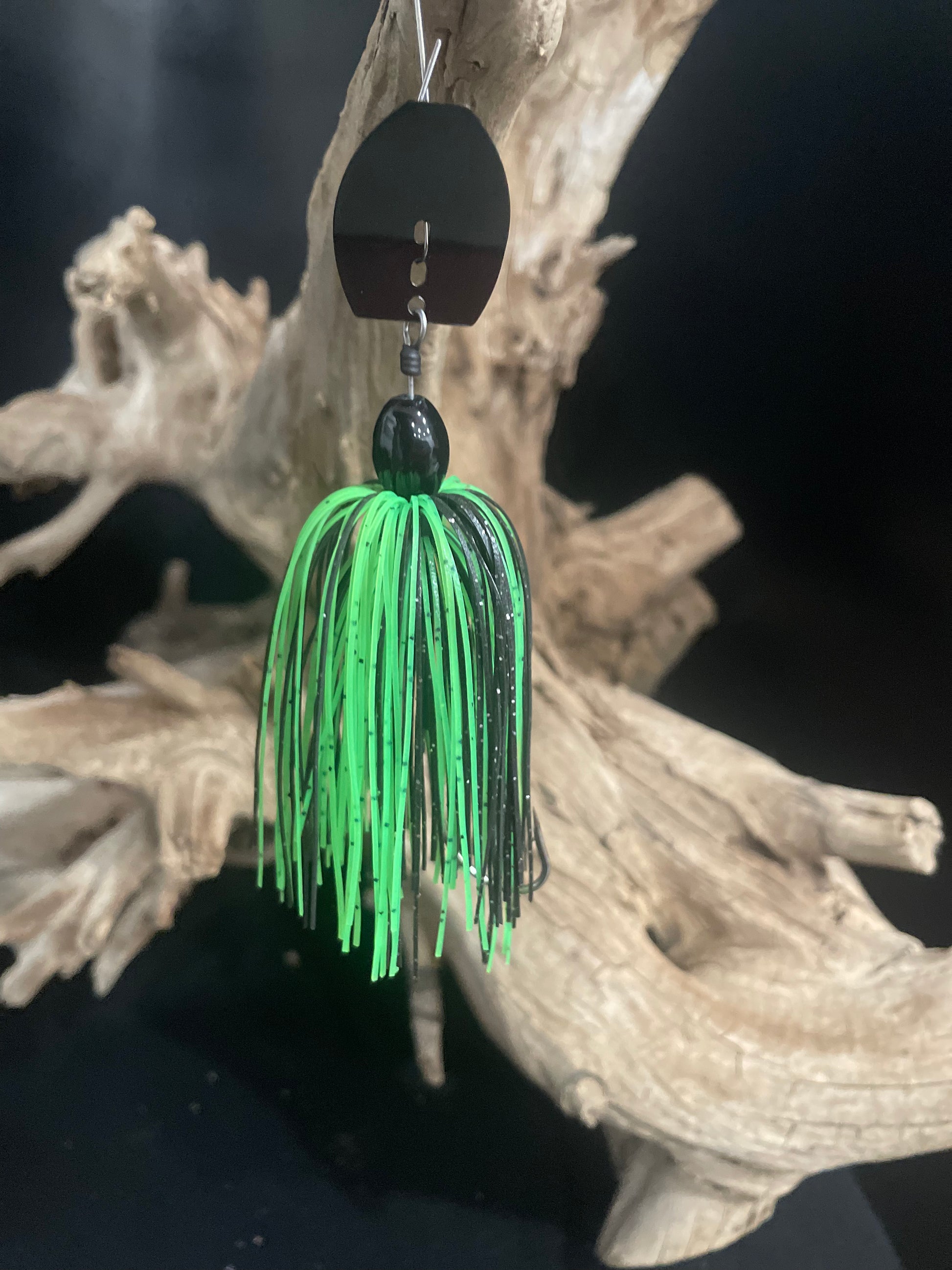 Witch Strike is a Green and black Chatterbait. 3/8oz with a #4/0 hook it's great for bass and pike. 